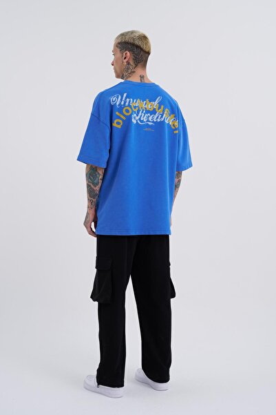 Machinist Блокбастер з принтом Чоловіча футболка Oversize Blue Spotted