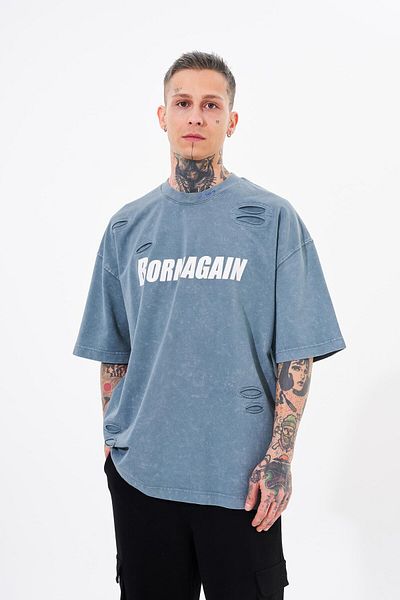 Machinist Ανδρικό μπλουζάκι Born Again Printed Washable Anthracite