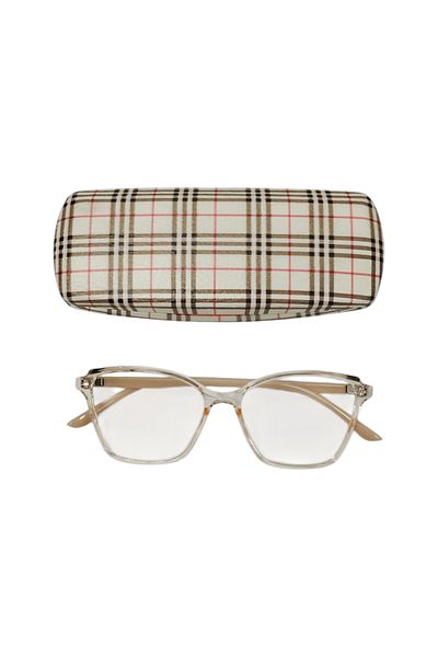 bonjorno aksesuar Oval Patterned Glasses Case for Optical Frame (Solid) with Cleaning Cloth Gift