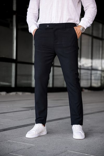 Newtime Men's Quality Stretchy Lycra Ankle Length Relaxed Fit Slim Fit Fabric Pants