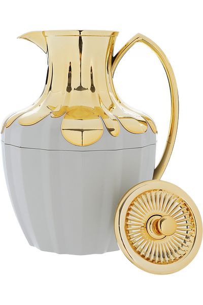 Alsaif Gallery Shaden Thermos, Light Gray And Gold, 1 Liter