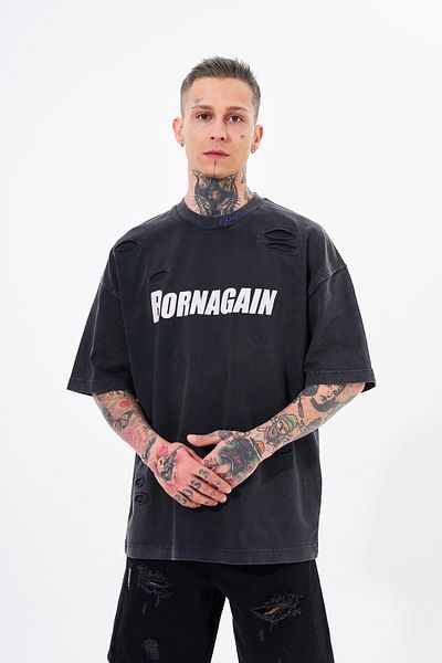 Machinist Men's Born Again Printed Washable Asphalt T-Shirt