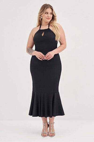 MYLİNE Boyundan Bağlamalı Vücuda Oturan Elbise