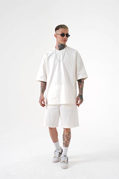 Machinist Мъжки първокласни памучни бели шорти