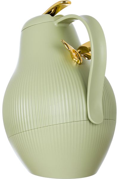 Alsaif Gallery Dora Thermos Green Willow Leaves Butterfly Gold 1.5 Liters