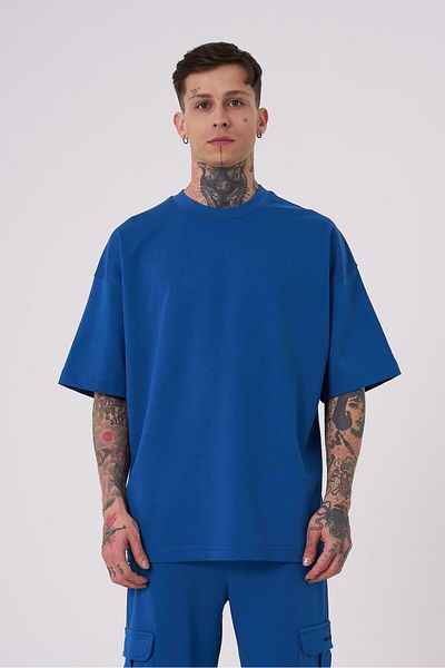 Machinist Ανδρικό μπλουζάκι Basic Cotton Oversize New Indigo