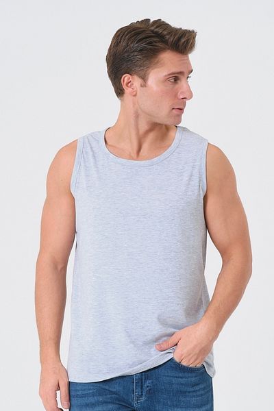 BRAINWEAR Cotton Lycra Flexible Men's Athlete Tank Top – Wide Collar - Fitness & Beach & Casual & Underwear Compatible