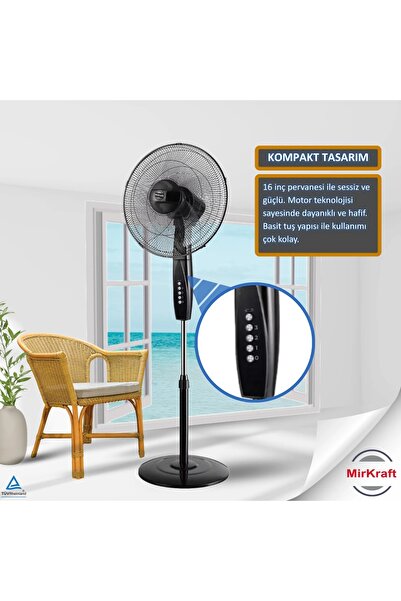 Mirkraft Fs-m40br 16'' Ac Motor 5 Kanatlı Ayaklı Vantilatör