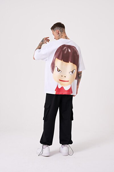 Machinist Ανδρικό λευκό μπλουζάκι Cosmic Light Printed Oversize