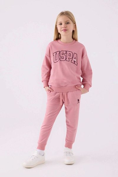 U.S. Polo Assn. Set de trening pentru fete retro roz
