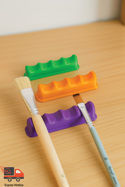 expreshediye Resim / Suluboya Fırçası / 3 Adet Fırça Tutucu