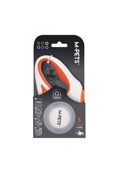 M-PETS Flash Ledli Otomatik Gezdirme Şerit 3mt/orange