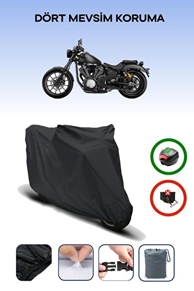 Breen Yamaha Xv950R Black Motorcycle Tarpaulin Rear Bag Compatible
