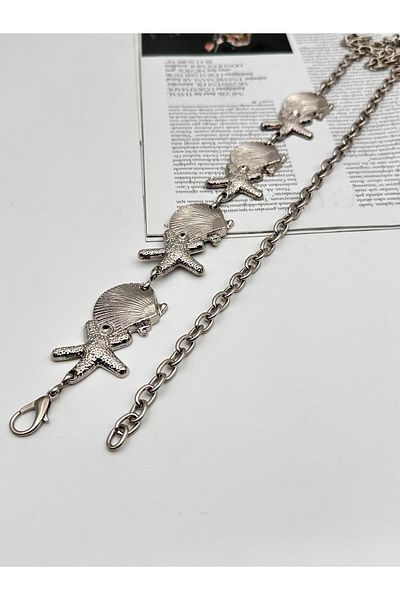 MODAM HİFA Star Detailed Chain Belt Γυναικεία ζώνη φόρεμα Ζώνη πουκάμισο Ζώνη μπουφάν