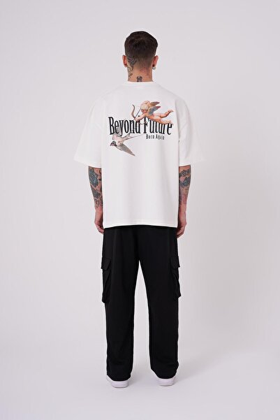 Machinist Ανδρικό μπλουζάκι Beyond Future με στάμπα Oversize εκρού