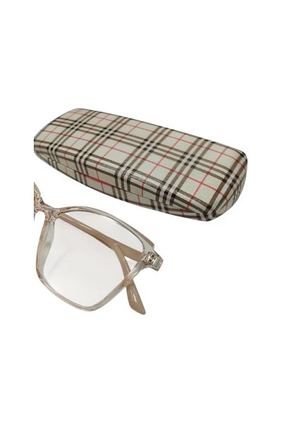 bonjorno aksesuar Oval Patterned Glasses Case for Optical Frame (Solid) with Cleaning Cloth Gift