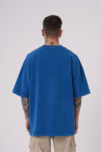 Machinist Ανδρικό μπλουζάκι Indigo με στάμπα που πλένεται ξανά