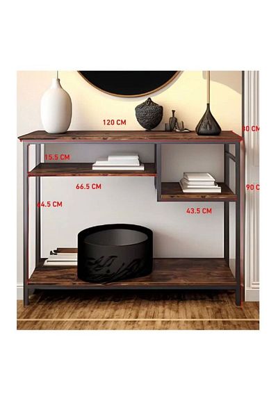 Generic Console Table with Power Outlet Sofa Table with Storage Shelf and Entryway Table for Couch Hallway E