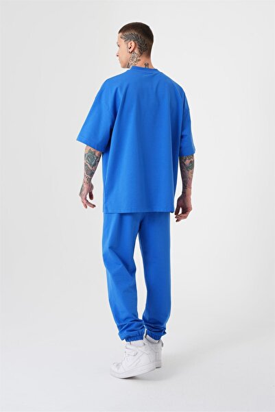 Machinist Чоловіча базова солідна бавовняна футболка оверсайз світло-синього кольору