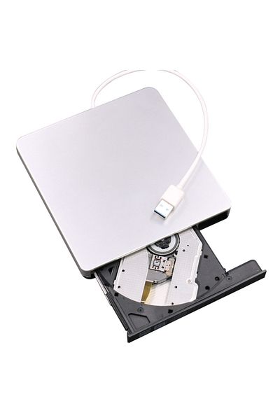 Generic محرك أقراص DVD خارجي رفيع 2 في 1 USB 3.0 C ومحرك أقراص DVD RW وكاتب أقراص مضغوطة وقارئ ومشغل أقراص ضوئية