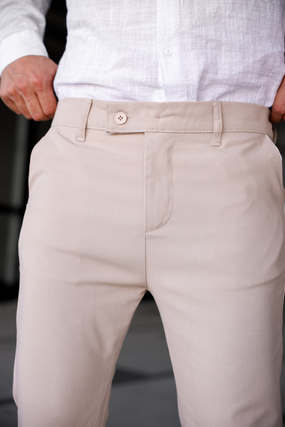 Newtime Erkek Kaliteli Esnek Likralı Bilek Boy Rahat Kesim Slim Fit Kumaş Pantolon