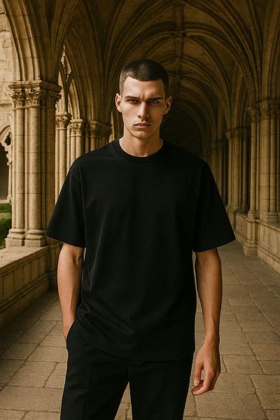 MARKAPIA Ανδρικό μπλουζάκι Crew Neck Oversize 100% βαμβάκι