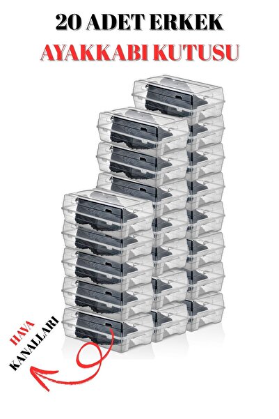 Pazarika 20 Adet Erkek Ayakkabı Kutusu Büyük Boy Ayakkabı Saklama Düzenleyici...