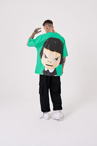 Machinist Ανδρικό μπλουζάκι Cosmic Light Printed Oversize ανοιχτό πράσινο