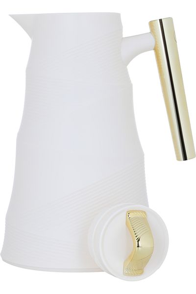 Alsaif Gallery Glory Pumpkin Thermos Beige Golden Handle 1 Liter