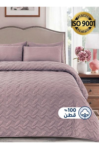 Master Home Textile 3Piece Cotton Bedspread Set Fits 120 x 200 cm Single Size Bed Single Size Elmira Series