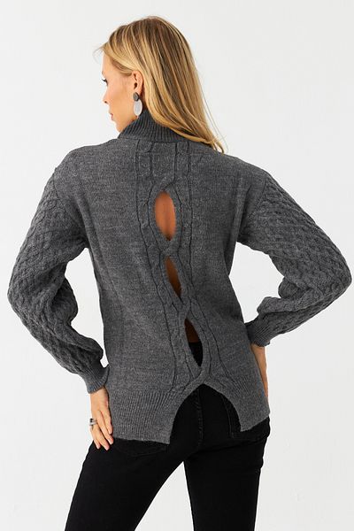 Cool & Sexy Women's Gray Window Sweater - Se3
