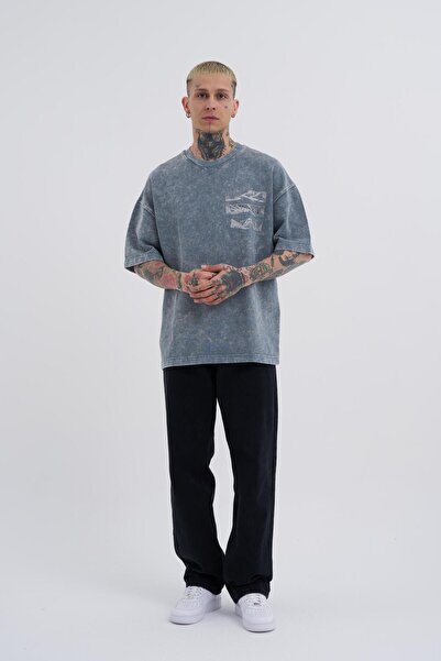 Machinist Men's Oversize Ghost Spotted T-Shirt - Washable and Tape Printed