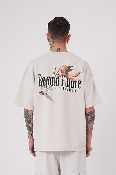 Machinist Ανδρικό μπλουζάκι Beyond Future Printed Oversize Grey T-shirt
