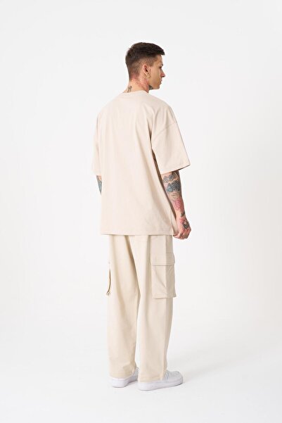 Machinist Ανδρικό μπλουζάκι Sylvester Printed Oversize ανοιχτό μπεζ