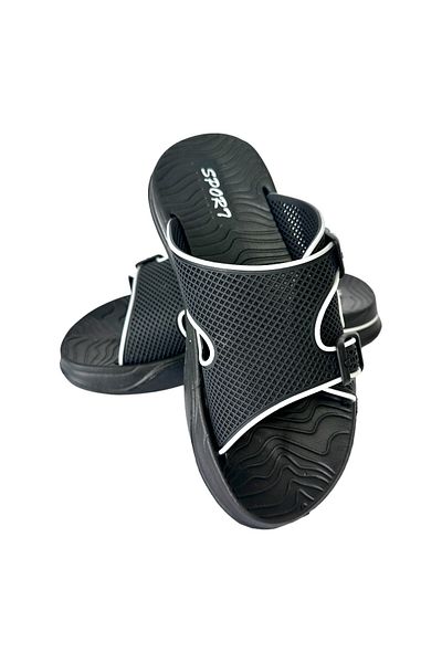 OEM Papuci de plaj brbai cu talp groas, cu cataram, negru, marimea 44, PB2644