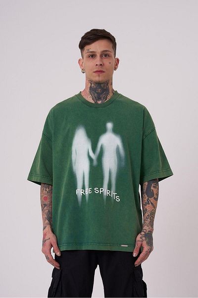 Machinist Ανδρικό μπλουζάκι Free Sprit Washed Oversize Petrol Green T-shirt