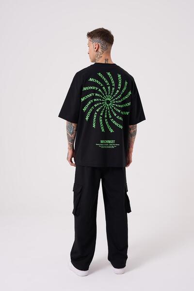 Machinist Ανδρικό μπλουζάκι με στάμπα Money Roles Oversize μαύρο