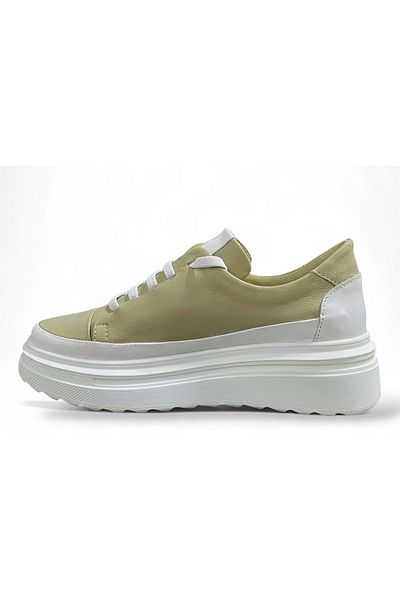 Mammamia Women's Leather Comfort Shoes D25Ya-3255 - Apple Green - 36