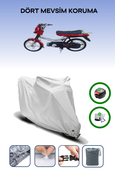 Breen KANUNI MOPEDTURBOSPORT حقيبة خلفية متوافقة مع قفل الدراجة النارية المقا...