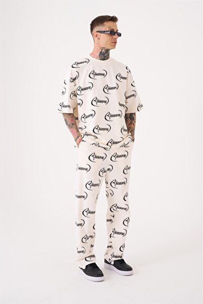 Machinist Чоловіча футболка Oversize світло-сірого кольору з принтом Nope