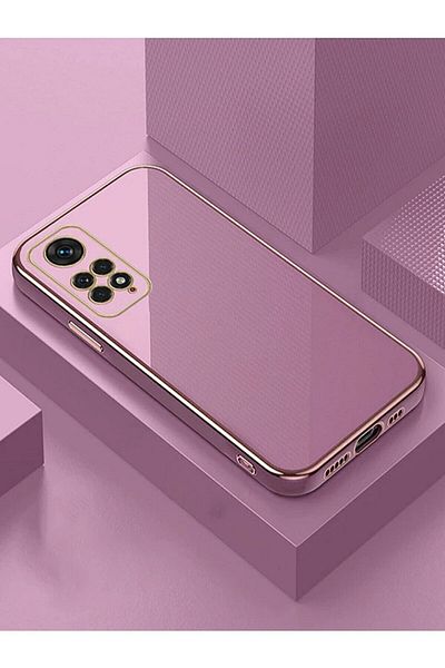 Fibaks حافظة Redmi Note 11 Pro & 12 Pro 4G ذات حافة لامعة ومطرزة باللون الذهبي وغطاء حماية للكاميرا