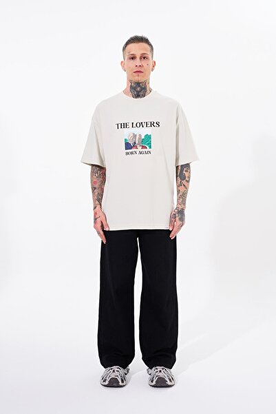 Machinist Ανδρικό μπλουζάκι The Lovers Printed Oversize Grey T-shirt