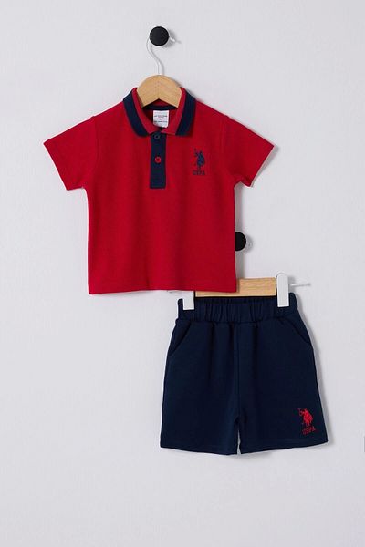 U.S. Polo Assn. U.S. Polo Assn Baby Boy 2-Piece Set - Red