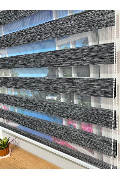 winella İthal Bambu Siyah Bambu Stor Zebra Perde Etek Dilimsiz