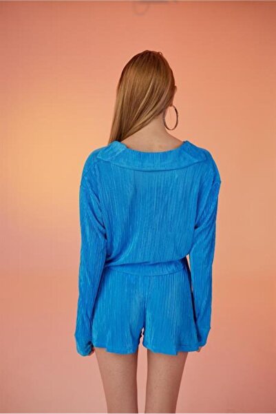 Markano Comfy Crop Shirt Blue