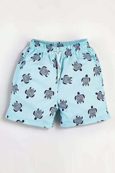 Gold Class Kidswear Σορτς κολύμβησης για αγόρι με κορδόνι με επένδυση με μοτίβο χελώνας