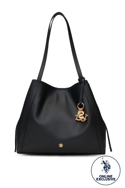 U.S. Polo Assn. Geantă neagră de umăr pentru femei Us25580