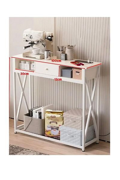 Generic Entryway Console Table with Cabinet, Distinctive Table for Living Room Bedroom 100x30x90cm with Char