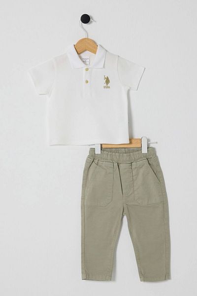 U.S. Polo Assn. U.S. Polo Assn Baby Boy 2-Piece Set - White