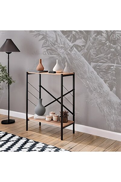 AGD طاولة ركن القهوة لغرفة المعيشة والمدخل والأريكة والبهو طاولة مدخل كونسول ومكتبة كتب خشب، بني